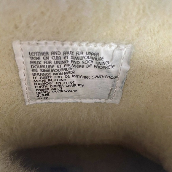 EARTH ORIGINS Boots Mid Calf Suede Leather Faux Fur sz 7.5 - Picture 6 of 7